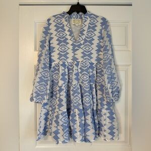 Sail to Sable Blue and White Cotton Dress